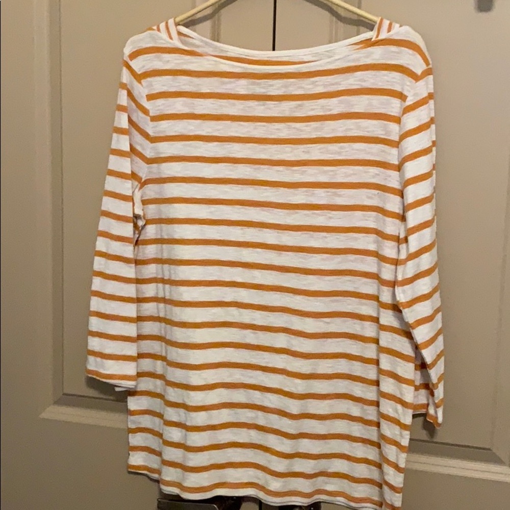 Boat neck striped tee